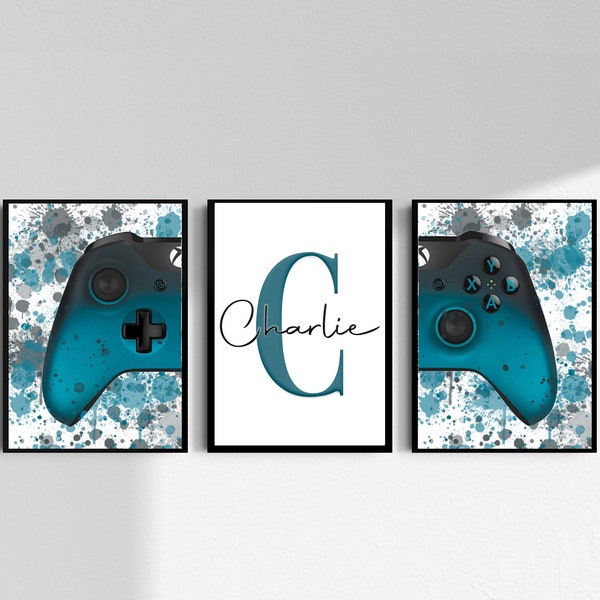 Xbox Themed Games Room Set of 3 Prints, Sizes A4, A3 & Digital Download