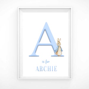 Peter Rabbit Set of 3 Nursery Prints, Custom Name Print Printed and ...