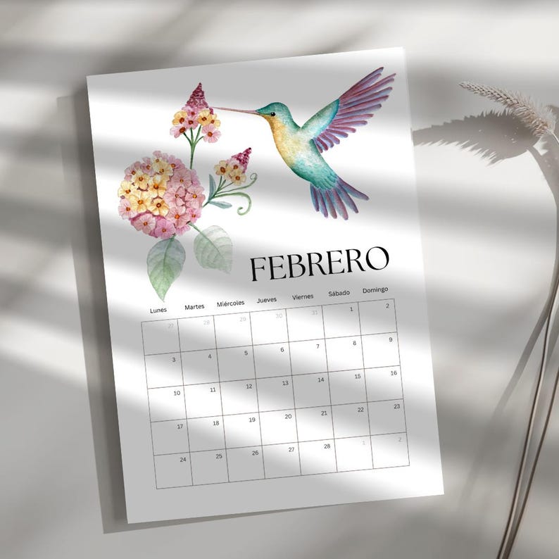 2025 Calendar, Calendar, Watercolor Calendar, Monthly Calendar