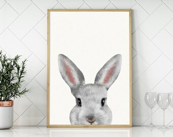 Bunny Print | Cute Bunny Face | DIGITAL DOWNLOAD | Bunny Print Nursery | Rabbit Wall Art | Easter Wall Art | Easter Decor | Bunny Head Print