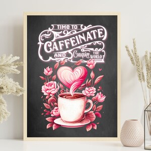 Coffee Bar Art, Coffee Wall Art Printable, Digital Download, Coffee Lover Gift, Chalk Art, Kitchen Wall Art, Vintage Coffee Print,