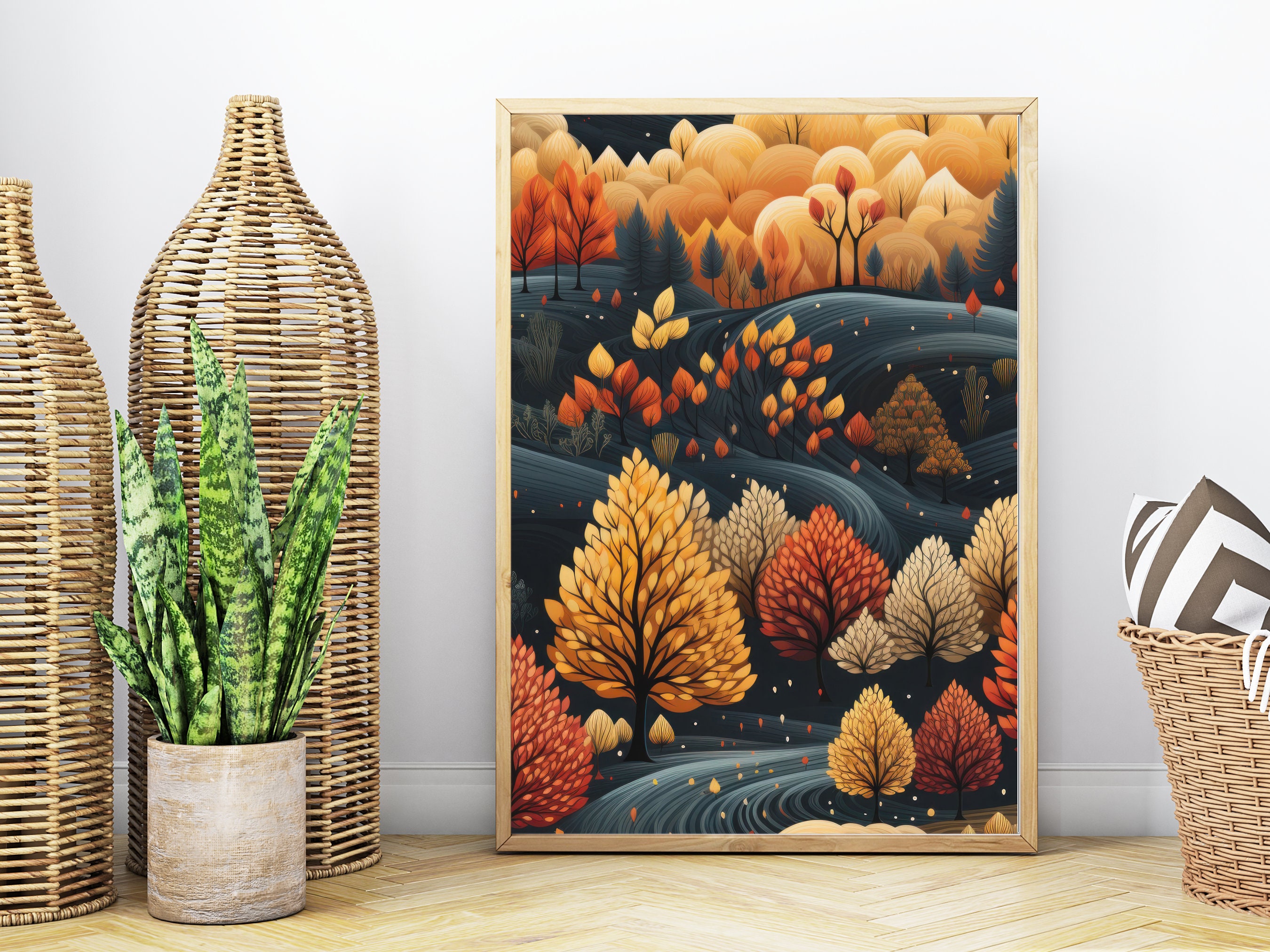 Fall Landscape Printable | Fall Wall Art | Digital Download | Autumn ...