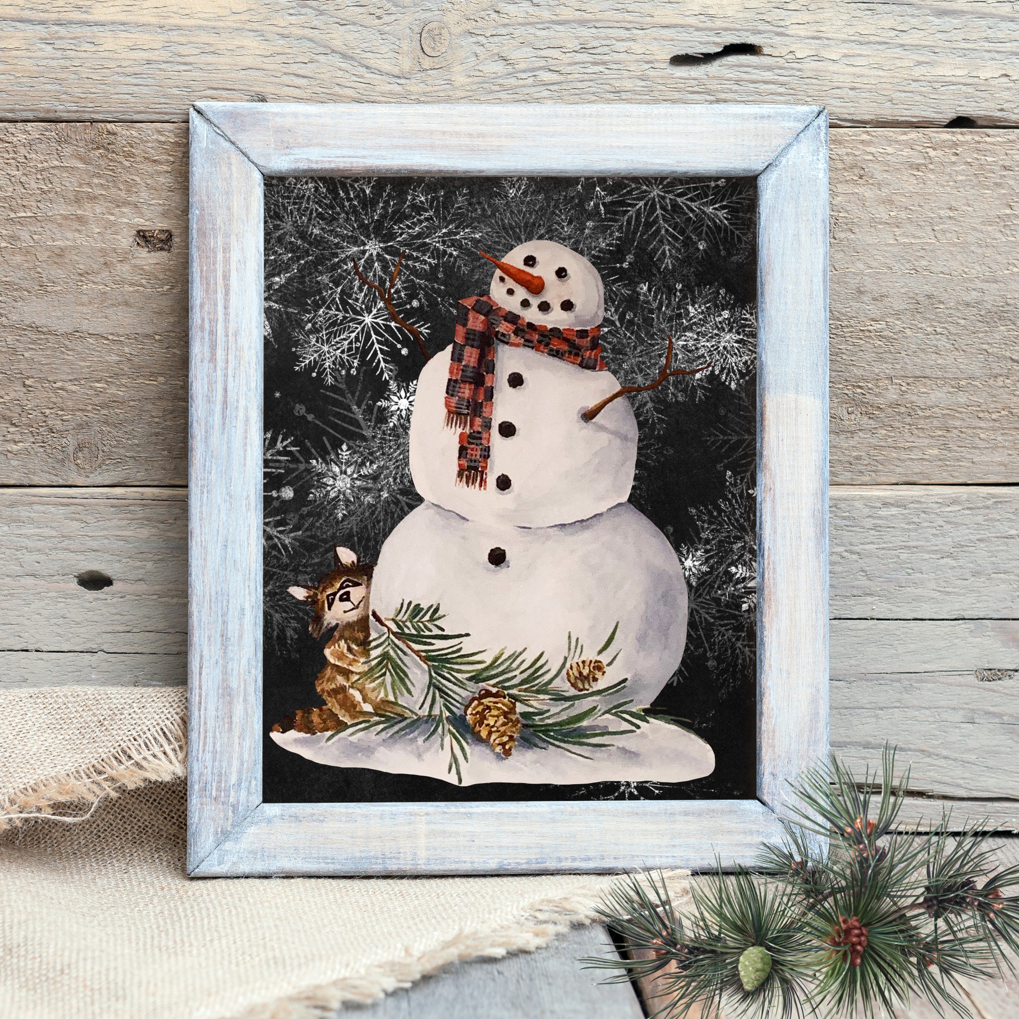 Vintage Christmas Prints, Set of 3