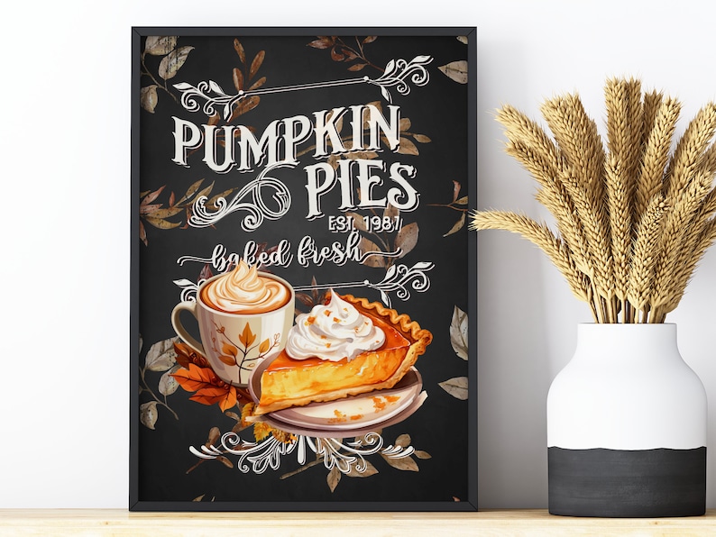 Pumpkin Pies Sign | Fall Wall Art | Pumpkin Spice Season | Autumn Decor | Thanksgiving Print ...