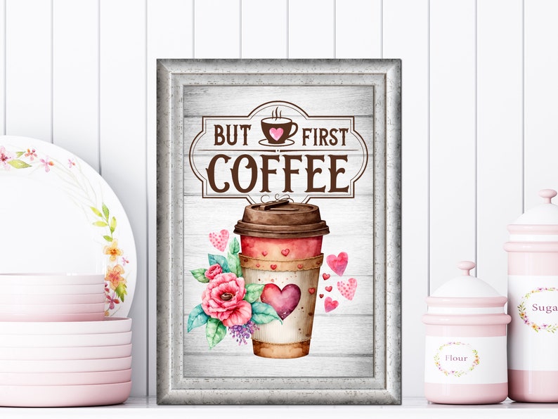 Coffee Wall Art Printable, Coffee Bar Art, Digital Download, Coffee