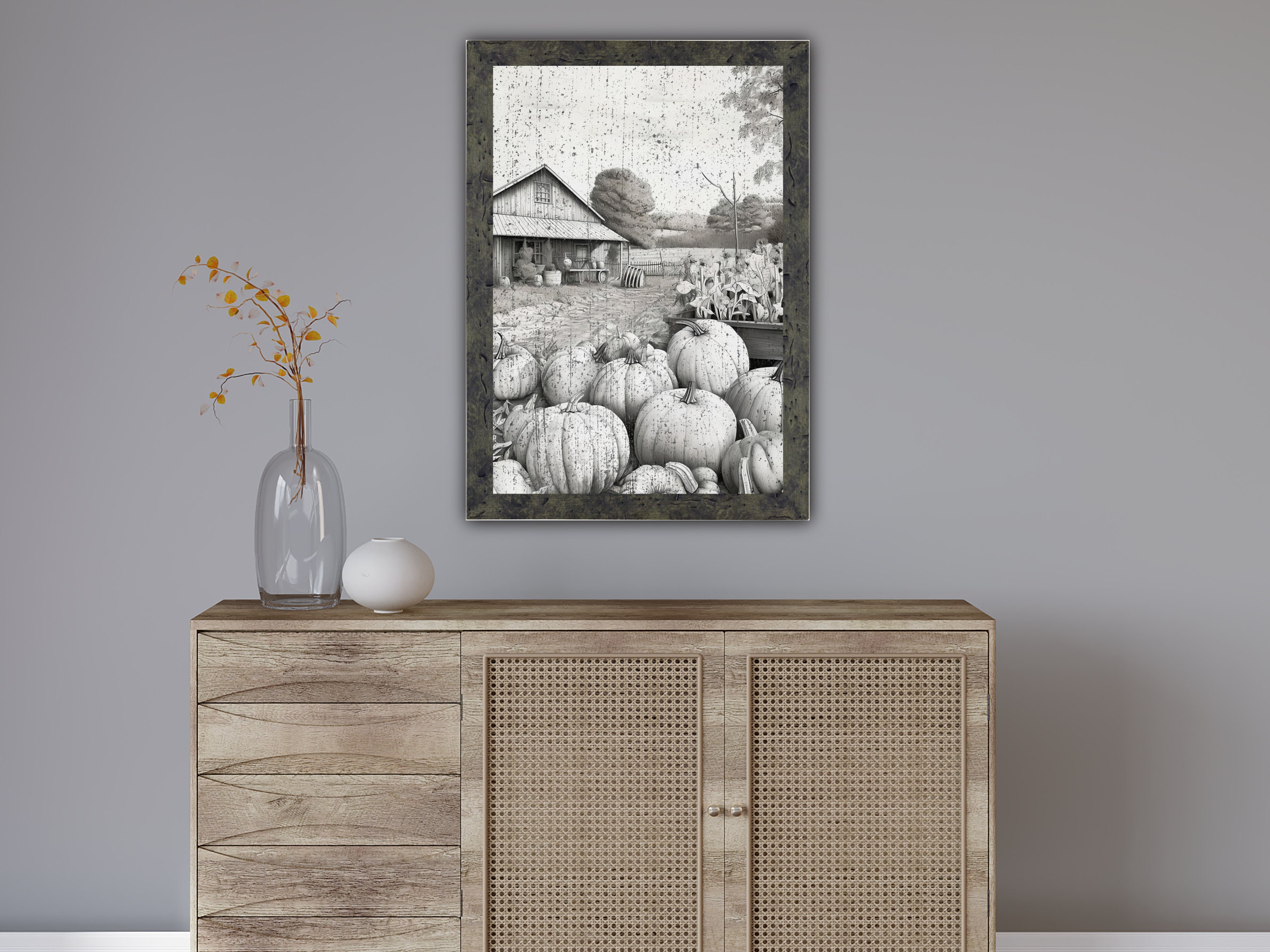 Fall Farmhouse Printable | Rustic Pumpkin Wall Art | Pumpkin Farm ...