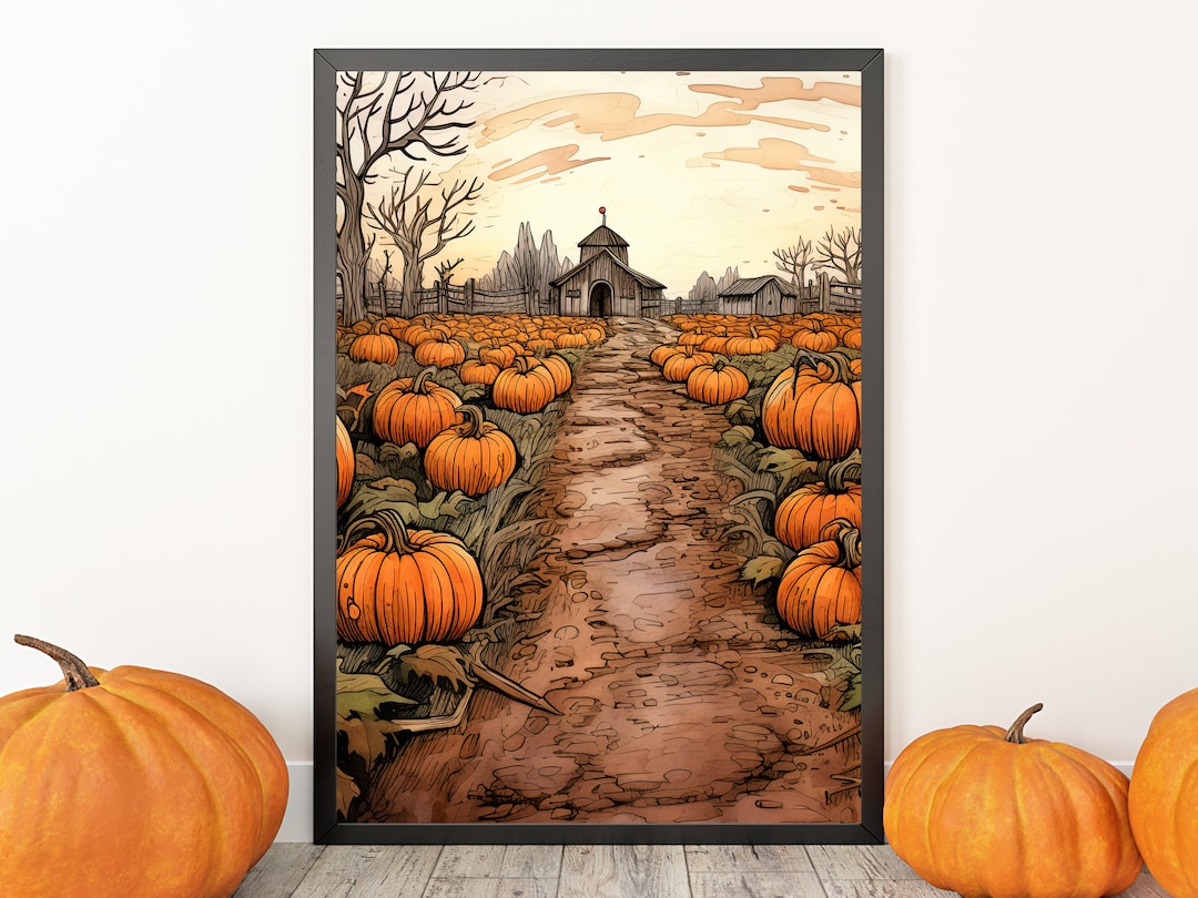 Pumpkin Patch | Fall Wall Art | Digital Download | Autumn Landscape ...