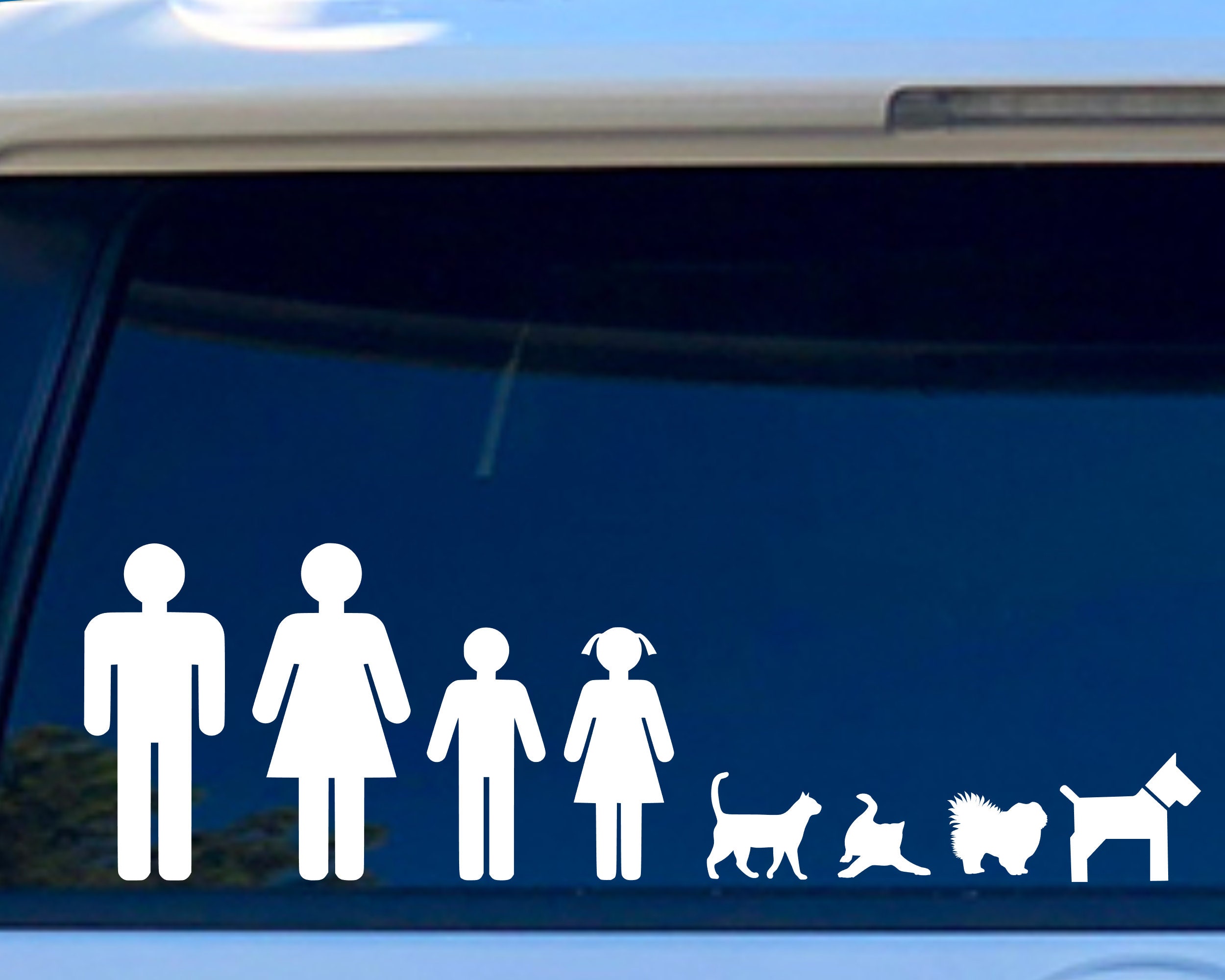 Family & Pets Window Decal Mom, Dad, Dog, Cat Vinyl Sticker for Car, Truck,  Vehicle, Laptop, Tumbler, Colster 