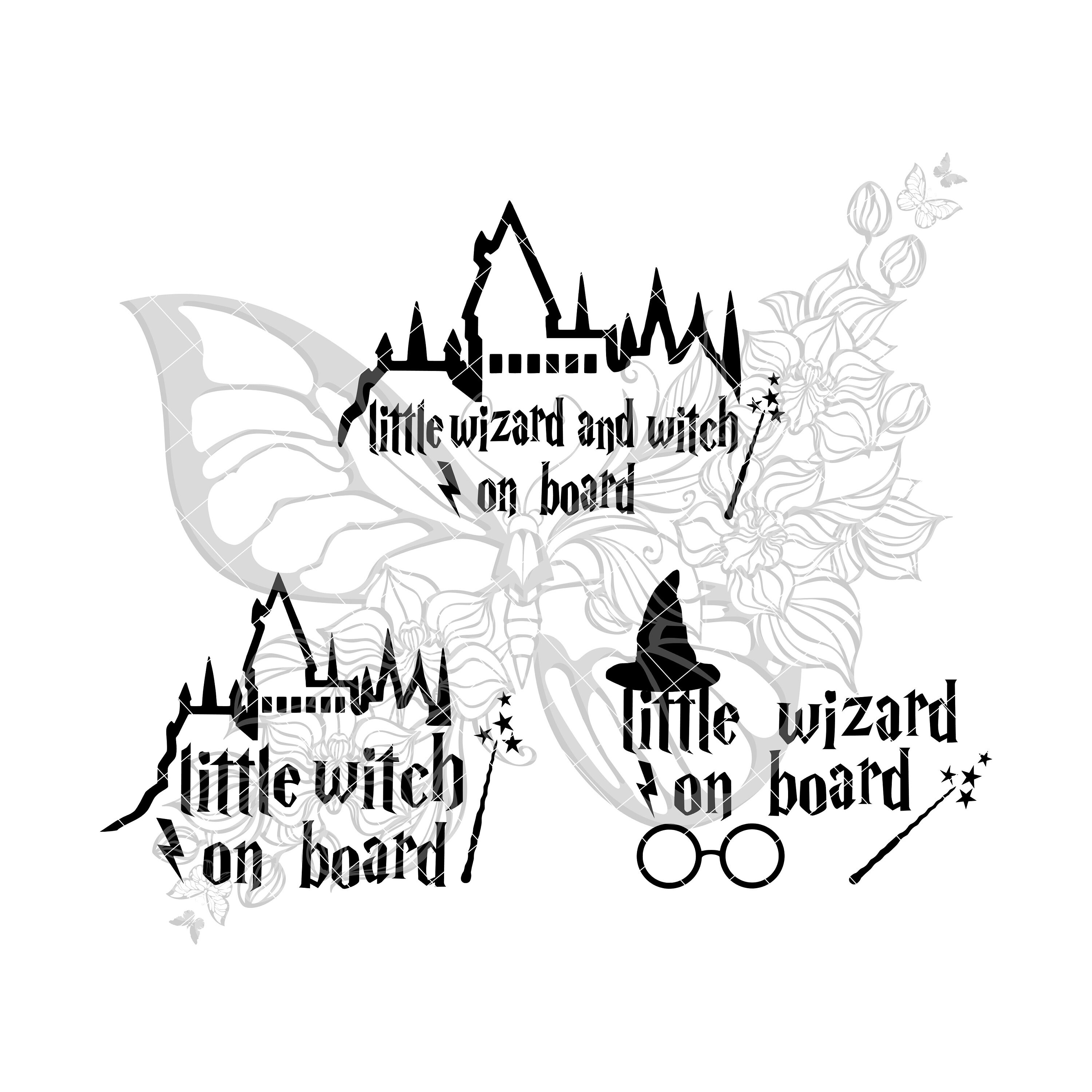 Magic Wizard Sticker Magic Wizard or Witch on Board Decal – Baby Car Sticker, Fantasy Theme ...
