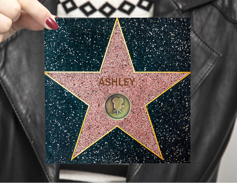 Editable Hollywood Walk of Fame Star Digital Download Personalized