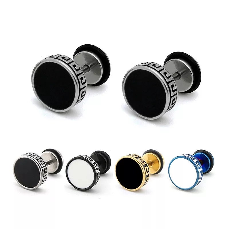 Mens titanium stud best sale earrings