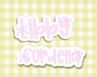 Personalized Name Sticker | Pink and Purple Name Decal | Polka Dot Decal | Waterbottle Sticker, Custom Name Sticker, Customized Girly Decal