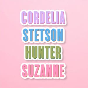 Custom Name Double Layer Shadow Sticker | Water Resistant Block Shadow Sticker, Customized Monogram Sticker, Personalized Sticker Decal