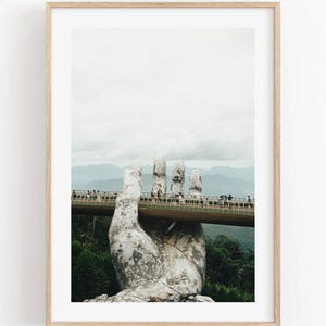 Photographie d'art vietnamienne - Impression pont à la main dorée Art mural vietnamien, impression de voyage, affiche de l'Asie du Sud-Est, impression du Vietnam, grande taille
