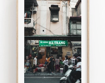 Vietnam Street Scene, Hanoi Photography Print, Vietnamese Cityscape, Framed or Unframed