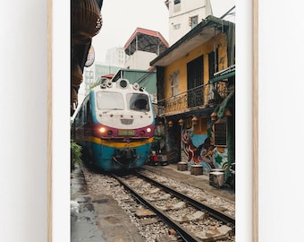 Hanoi Train Street Photography, Vietnam Travel Print, Vietnamese Home Decor