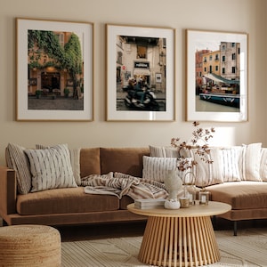 Italy Set of 3 Wall Art Beige Italy Earthy Toned Photography Rome Florence Venice Prints Italian Wallart Gallery Set Europe City Posters image 1