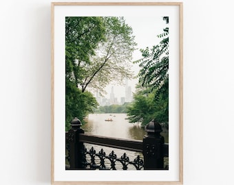 Central Park Skyline Photography, Central Park Fine Art Photography, NYC Park, Central Park Lake Photo, Central Park Boats Landscape