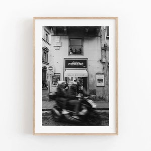 Black and White Italy Fine Art Photography Florence Motorcycle Wall Art Italian Prints Timeless Italian Travel Photograph Classic Italian