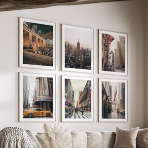 NYC Set of 6 Gallery Wall Museum-quality Prints Framed Set of 6 Manhattan Set New York City Prints NYC Travel Photography Wall Art Gift