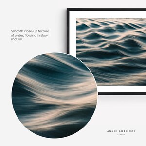 Ocean Photography Wall Art, Teal Wave Print, Coastal Home Decor, Framed or Unframed image 2