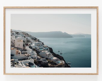 Greece Photography, Santorini Wall Print, Greece Framed Art, Coastal Cliffs, Mediterranean Photo, Santorini Greek Islands Art