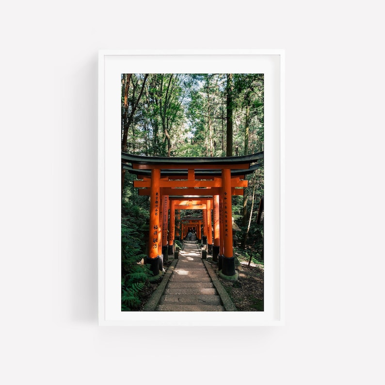 Japan Photography Wall Art, Fushimi Inari Shrine Print, Kyoto Torii Gates, Zen Forest Photo image 3