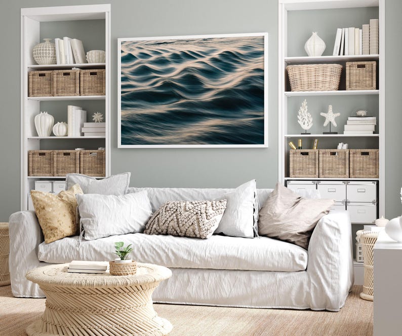Ocean Photography Wall Art, Teal Wave Print, Coastal Home Decor, Framed or Unframed image 13