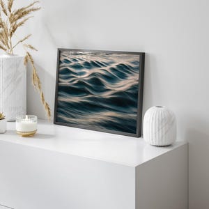 Ocean Photography Wall Art, Teal Wave Print, Coastal Home Decor, Framed or Unframed image 7