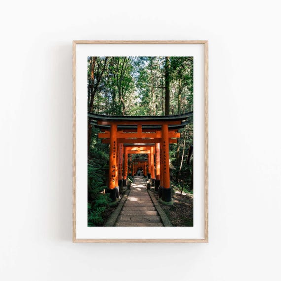 Fushimi Inari Taisha, Large Kyoto Wall Art, Fine Art Photography, Modern Japan, Zen Wall Art Forest, Japanese Shrine, Torii Gates Print