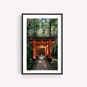 Japan Photography Wall Art, Fushimi Inari Shrine Print, Kyoto Torii Gates, Zen Forest Photo image 2