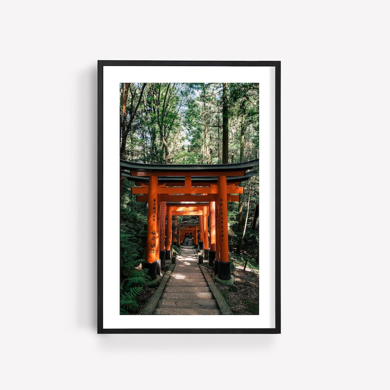 Japan Photography Wall Art, Fushimi Inari Shrine Print, Kyoto Torii Gates, Zen Forest Photo image 2