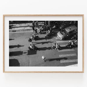 Black White Photograph of Hanoi Street Timeless Vietnam Print Asia Cityscape Wallart Southeast Asia City Print Home Decor Monochrome Wallart