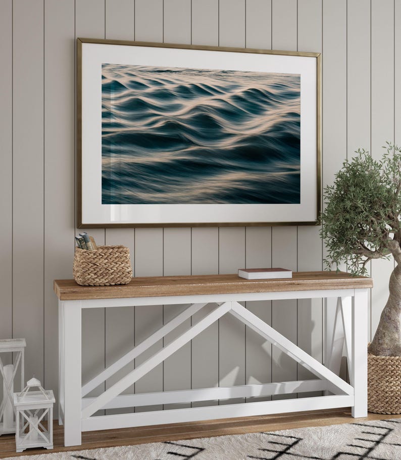 Ocean Photography Wall Art, Teal Wave Print, Coastal Home Decor, Framed or Unframed image 6