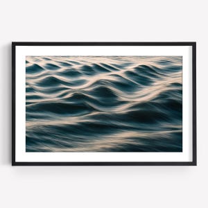 Ocean Photography Wall Art, Teal Wave Print, Coastal Home Decor, Framed or Unframed image 1