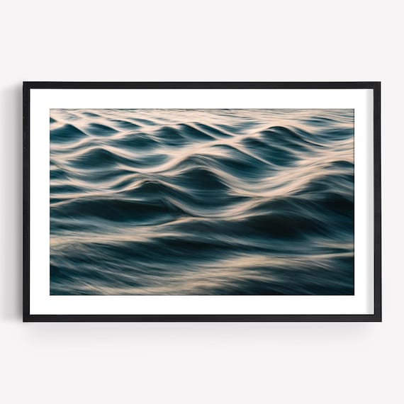 Ocean Photography Wall Art, Teal Wave Print, Coastal Home Decor, Framed or Unframed