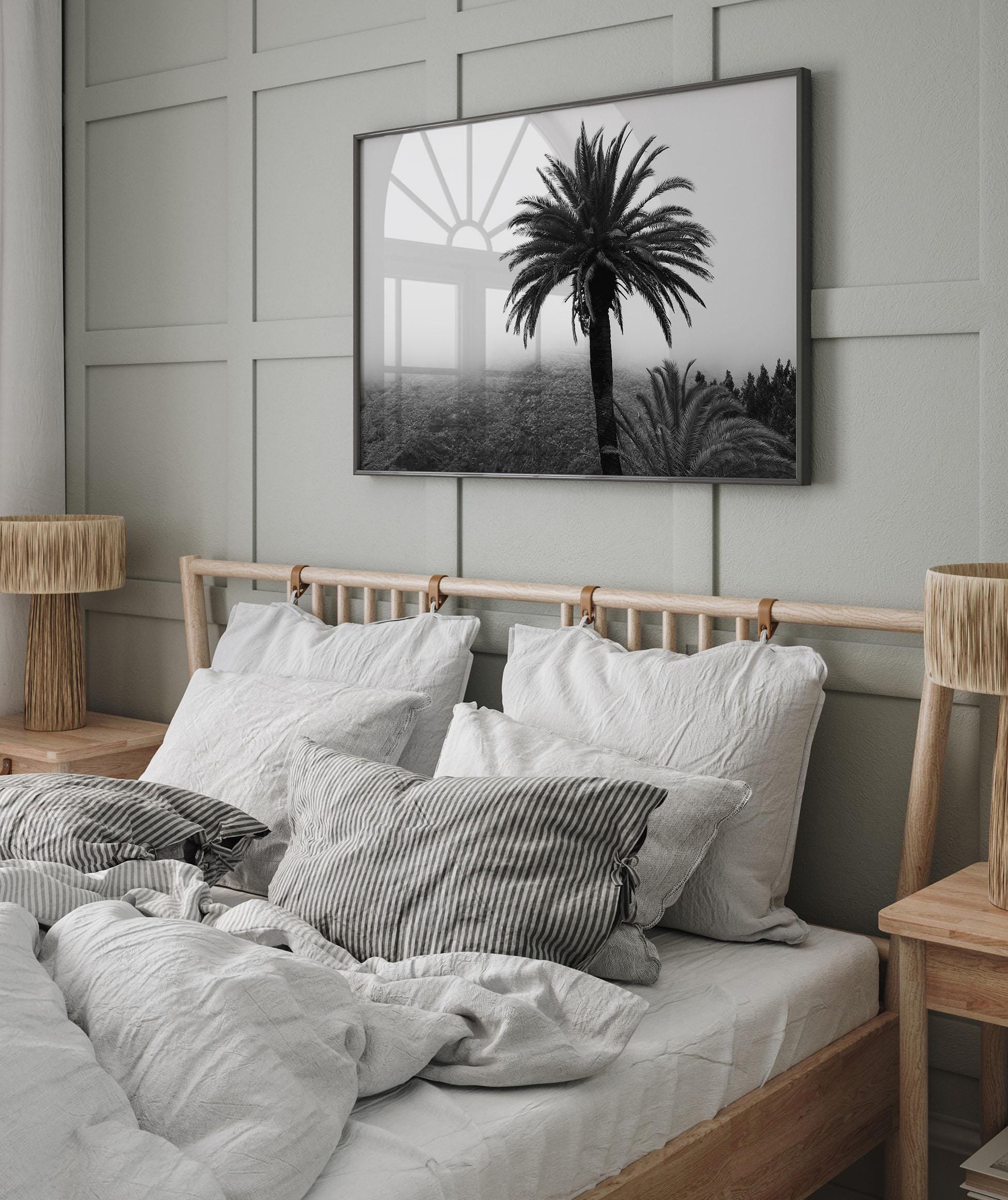Black and White Palm Tree Photography Wall Art, Minimalist Tropical ...