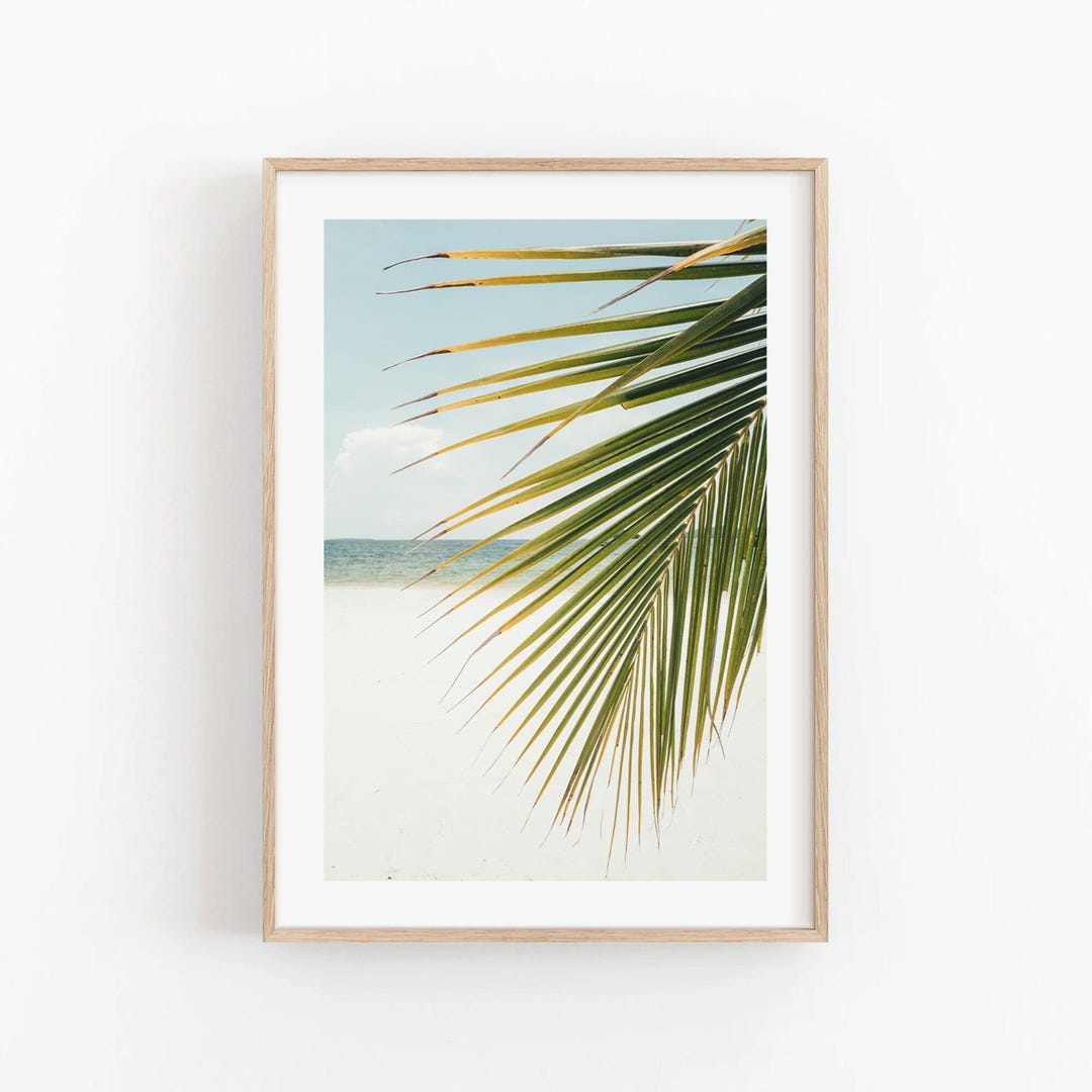 Large Palm Tree Print Minimalist Beach Photography Tropical Wall Art ...