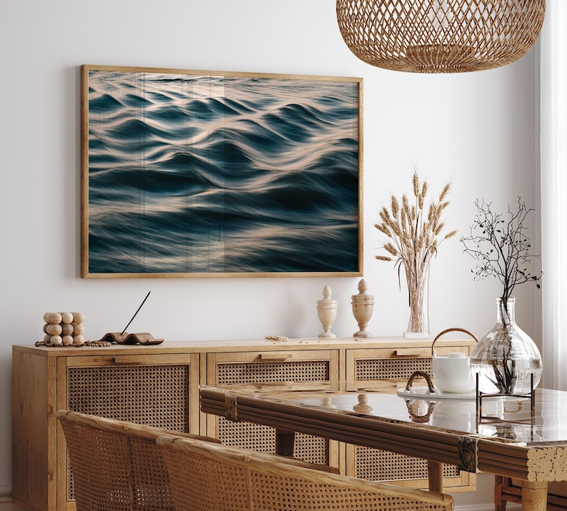Ocean Photography Wall Art, Teal Wave Print, Coastal Home Decor, Framed or Unframed image 11
