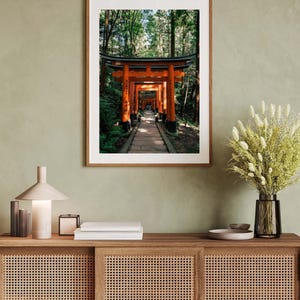 Japan Photography Wall Art, Fushimi Inari Shrine Print, Kyoto Torii Gates, Zen Forest Photo image 5