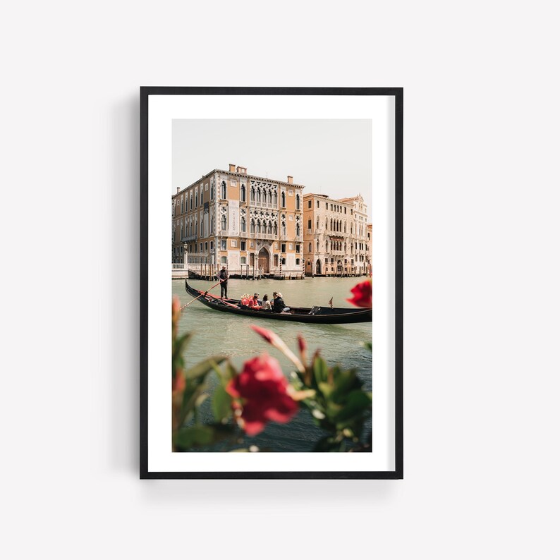 Italy Photography Wall Art, Set of 3, Floral Rome & Venice Photo Prints image 4