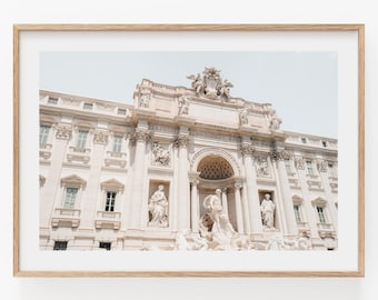 Italy Photography Wall Art: Trevi Fountain, Rome Architecture, Framed or Unframed