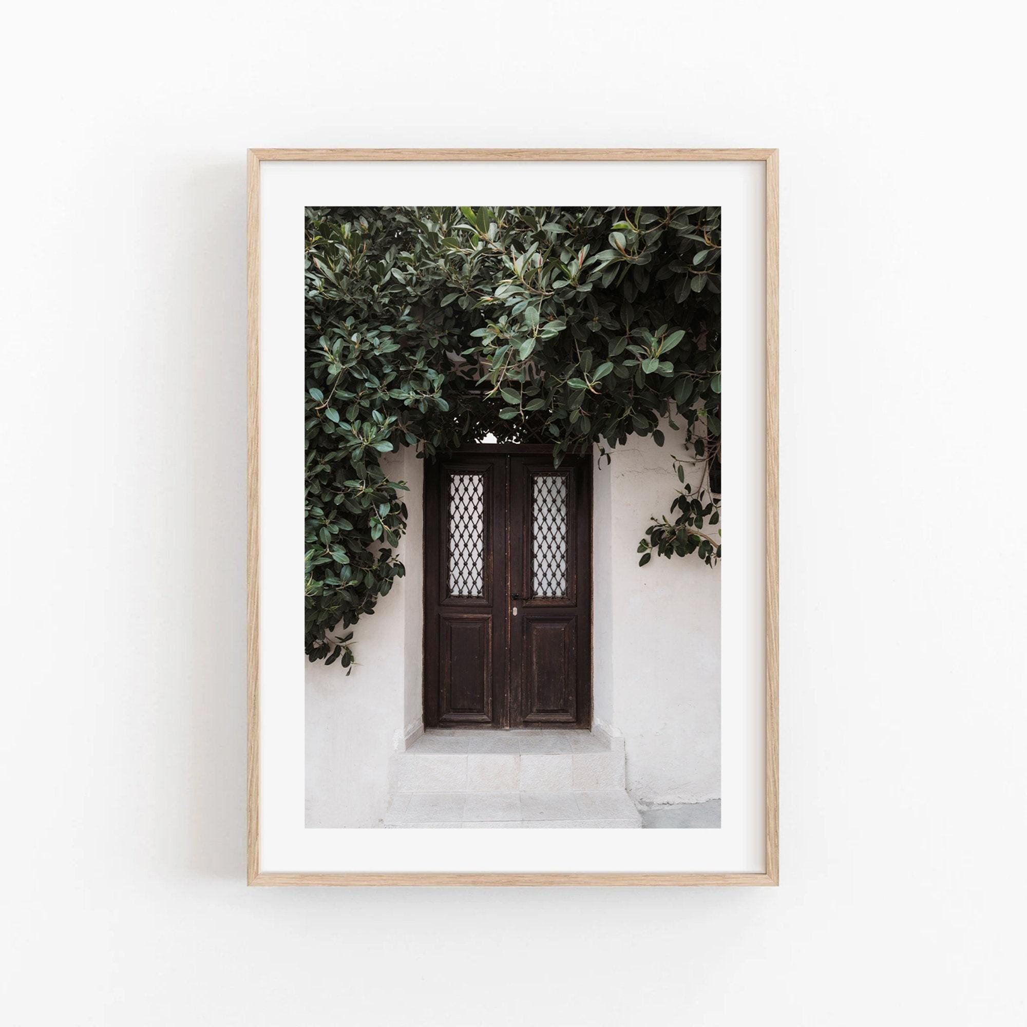 Greece Fine Art Photography - Greek Island Wooden Door, Greece Door Photography Print, Earthy Tone Mediterranean Art, Natural Photography
