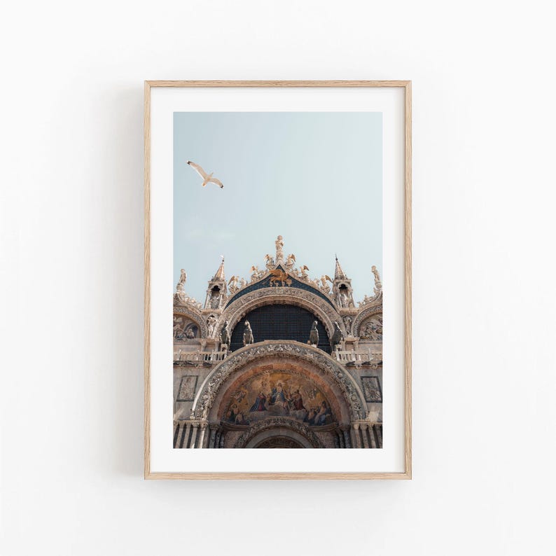 Italy Photography Wall Art: Venice St. Mark's Basilica, Italian Travel Print image 3