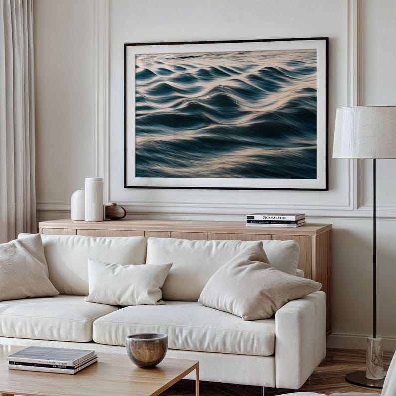 Ocean Photography Wall Art, Teal Wave Print, Coastal Home Decor, Framed or Unframed image 8