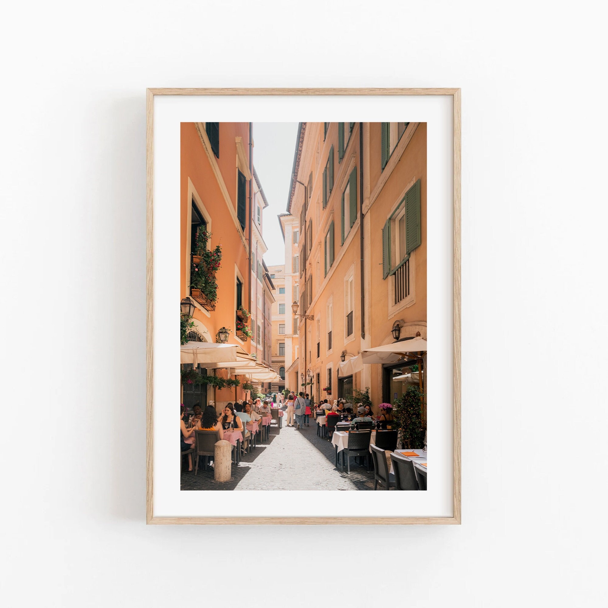 Fotografia italiana, stampa di street photography di Roma, fotografia di ristoranti italiani, grande stampa incorniciata, poster di Roma, street art europea