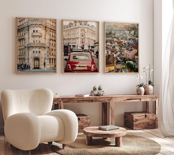 City Travel Photography Print Set, New York, London, Lisbon, Destination Wall Art