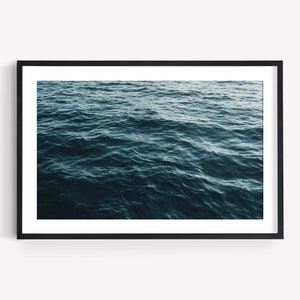Tiefblaues Meer Fotografie, Fine Art Meer Fotografie, Wasserdruck, Meer Kunst, Gerahmt Rückspiegel, Türkis Wasser Kräuselung