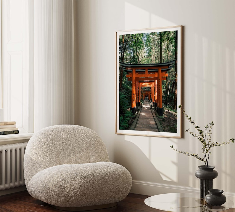 Japan Photography Wall Art, Fushimi Inari Shrine Print, Kyoto Torii Gates, Zen Forest Photo image 4