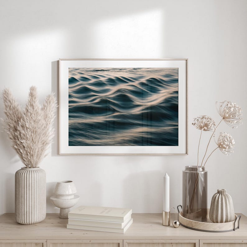 Ocean Photography Wall Art, Teal Wave Print, Coastal Home Decor, Framed or Unframed image 10